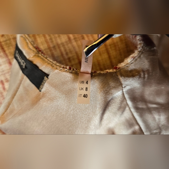 Tahari Tweed red brown cream dress - size 4 - Picture 8 of 8